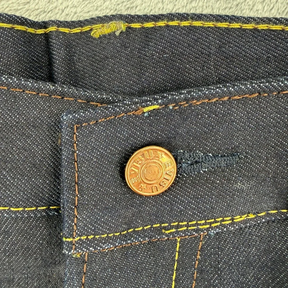 Evisu Osaka Japanese Jeans Mens 34 Raw Denim Pink Seagull Logo Made in Japan
